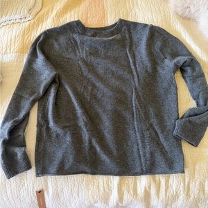 Reformation Cashmere Boyfriend Sweater in Dark Grey